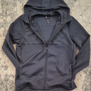 Spyder Men's Hooded Full-Zip Jacket in Dark Charcoal